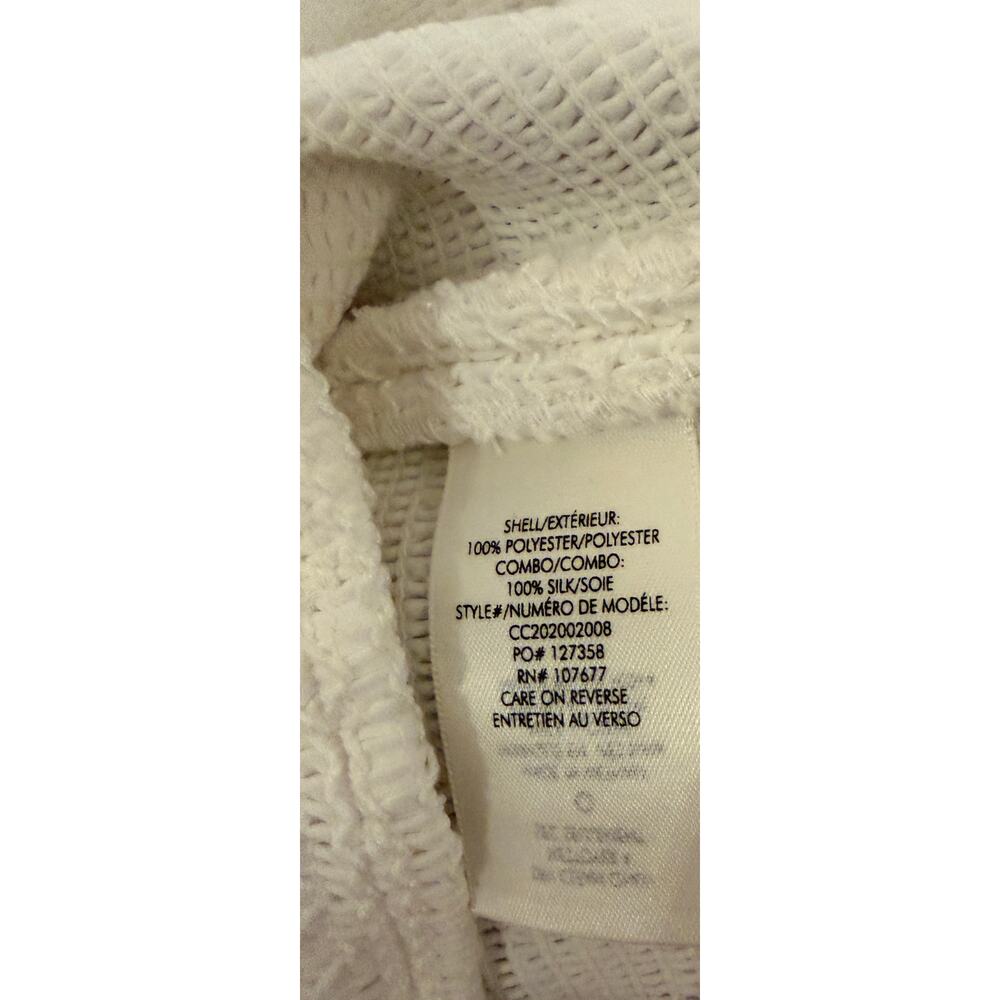 Alice & Olivia NWT Off-White Elasticized Top w/Organza Puff Sleeves, Cropped S/P - Picture 6 of 6